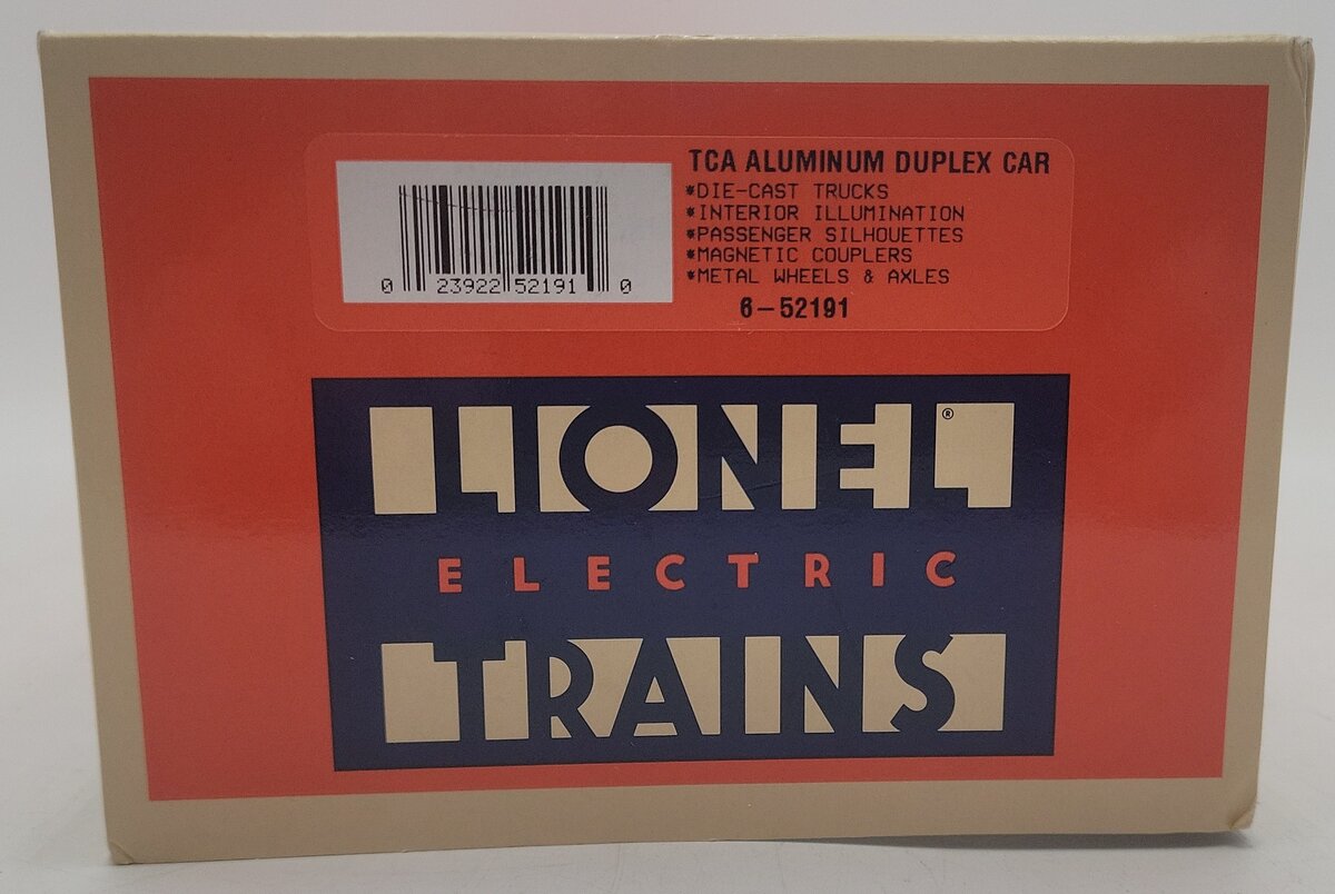 Lionel 6-52191 O Gauge TCA Grand Rapids Duplex Aluminum Car #2000 EX/Box