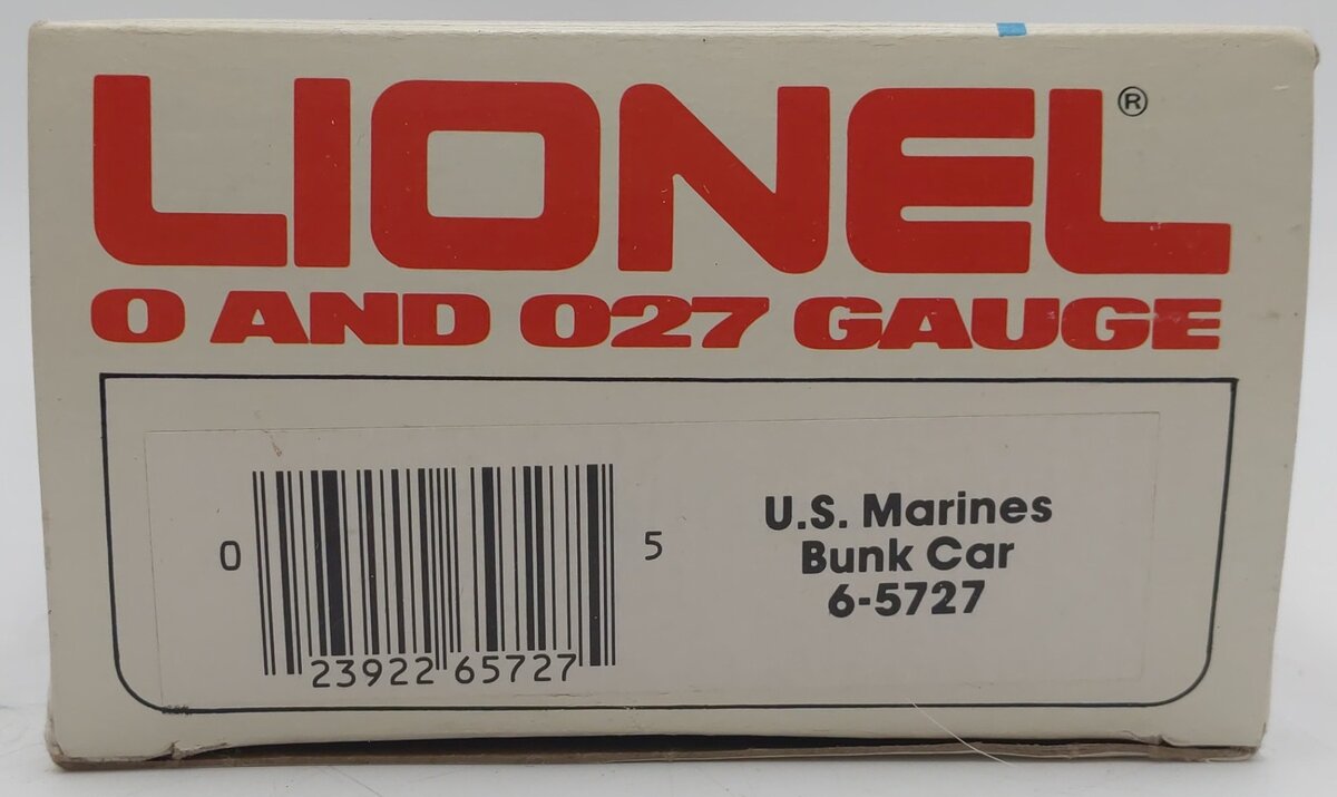 Lionel 6-5727 O Gauge US Marines Bunk Car EX/Box