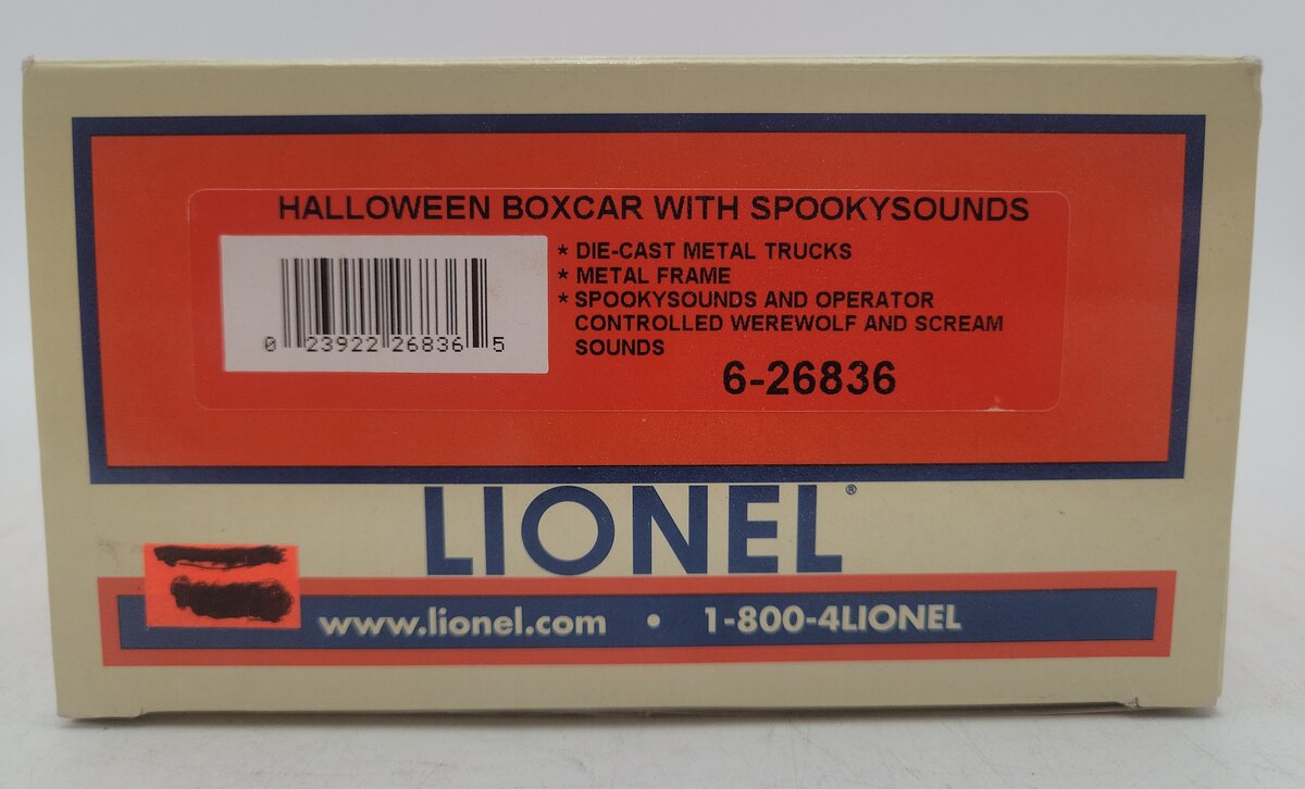Lionel 6-26836 O Gauge Halloween Boxcar with Spooky Sounds LN/Box