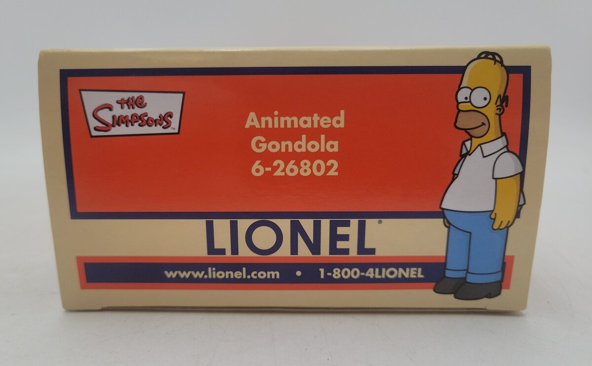 Lionel 6-26802 O Gauge Simpsons Animated Gondola LN/Box