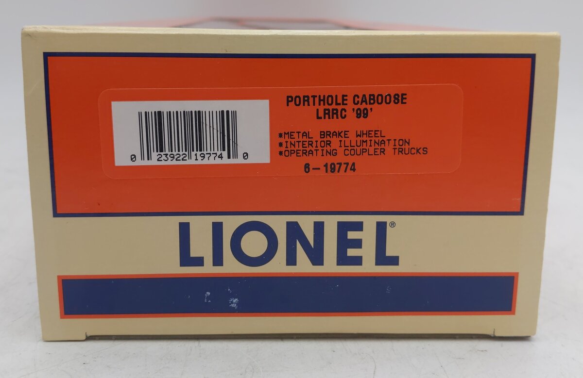 Lionel 6-19774 O Gauge Railroader Club Inside Track Porthole Caboose #1999 EX/Box