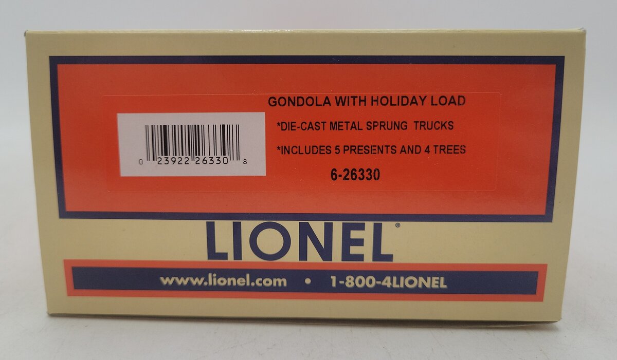 Lionel 6-26330 O Gauge Christmas Gondola with Trees & Presents LN/Box