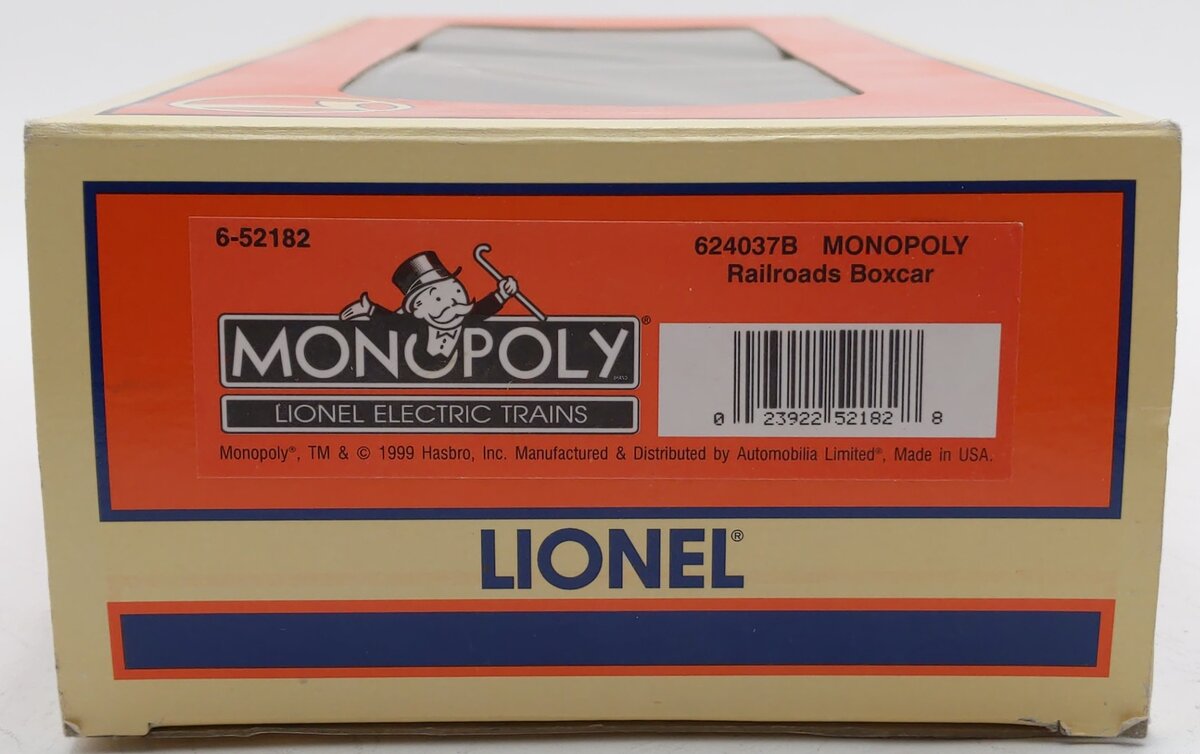 Lionel 6-52182 O Gauge Monopoly Railroads Boxcar LN/Box