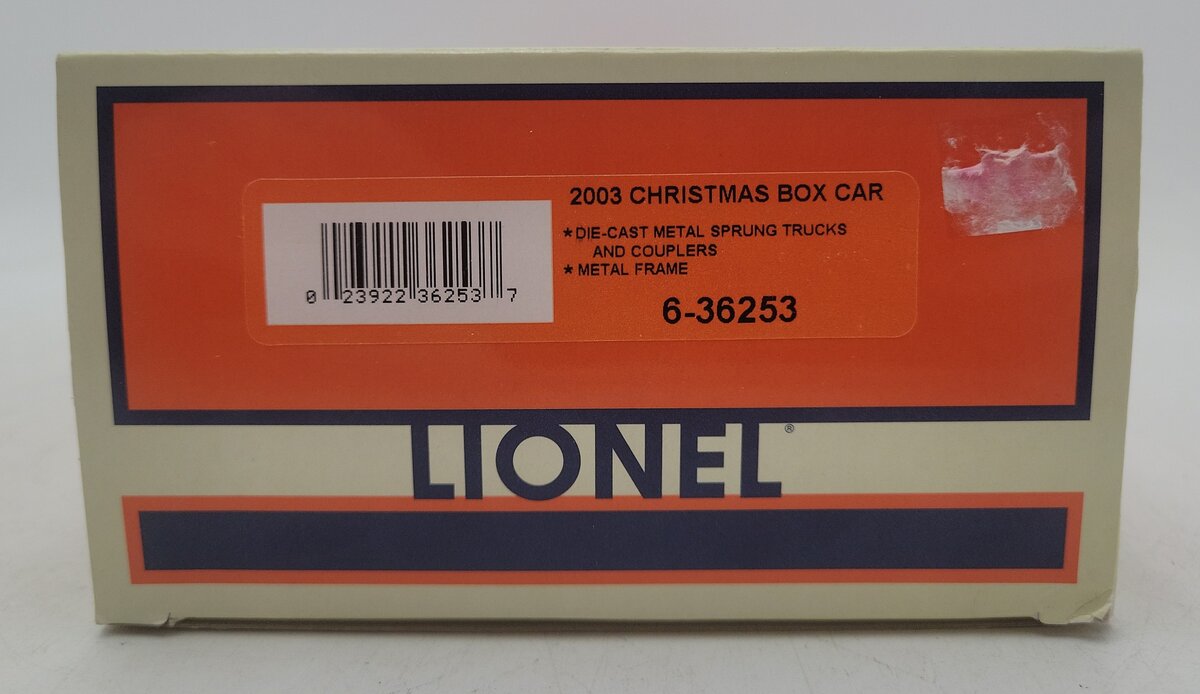Lionel 6-36253 O Gauge 2003 Christmas Boxcar LN/Box