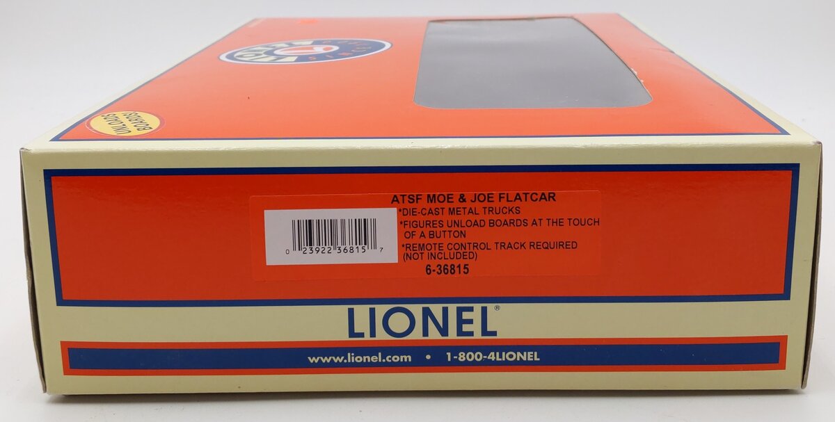 Lionel 6-36815 O Santa Fe Moe & Joe Operating Flatcar LN/Box