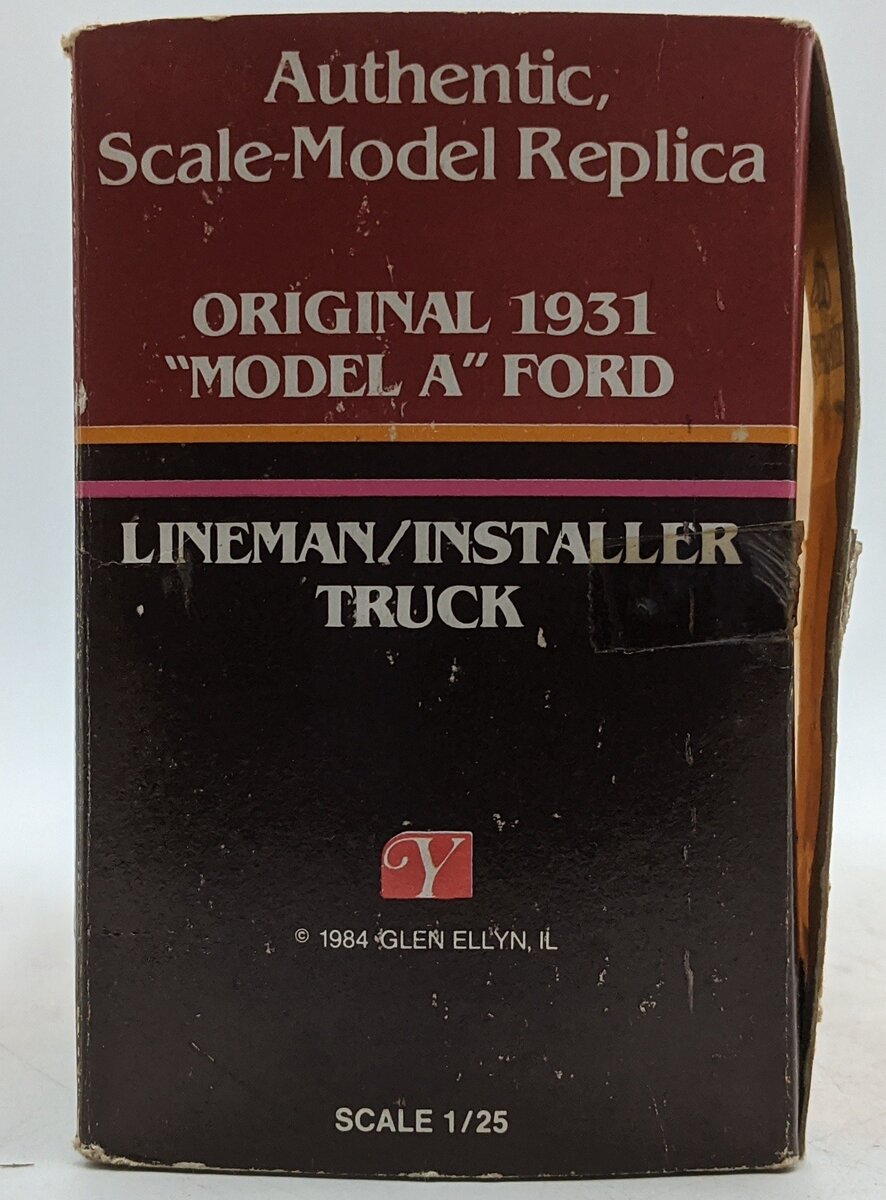 Yorkshire Company 1:25 1931 "Model A" Ford Lineman/Installer Truck VG/Box