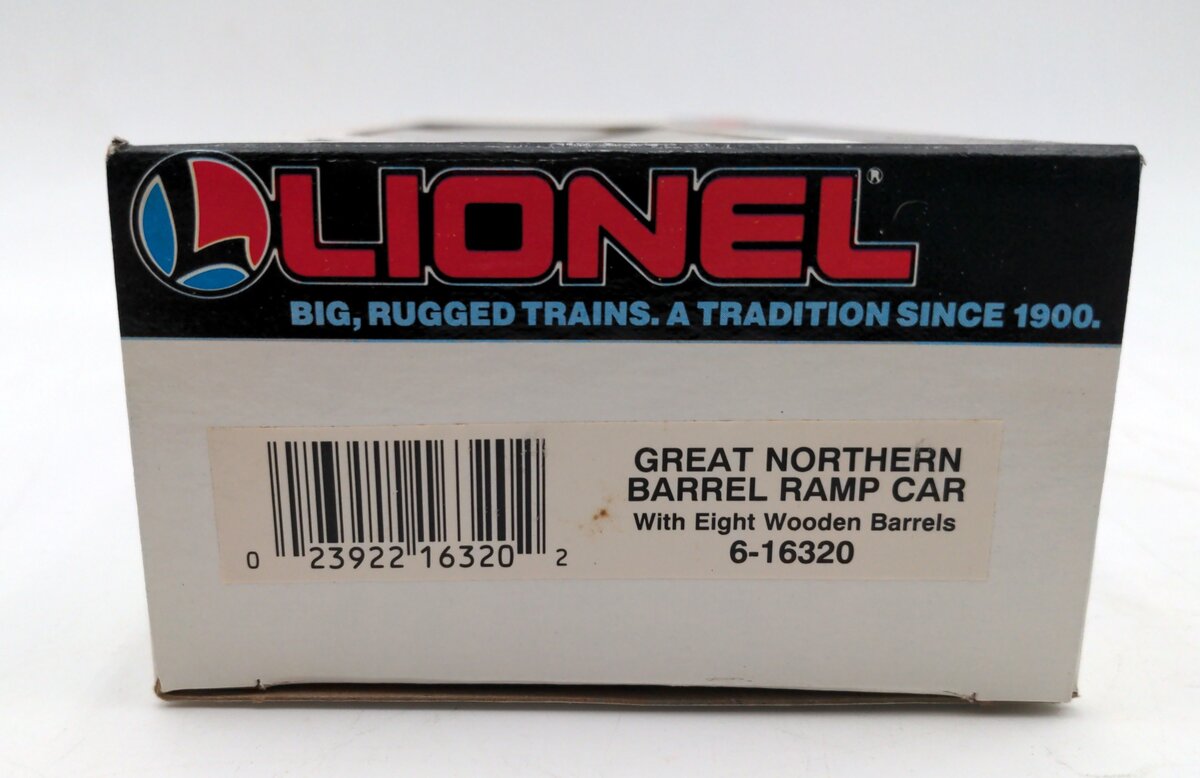 Lionel 6-16320 O Gauge Great Northern Barrel Ramp Car LN/Box