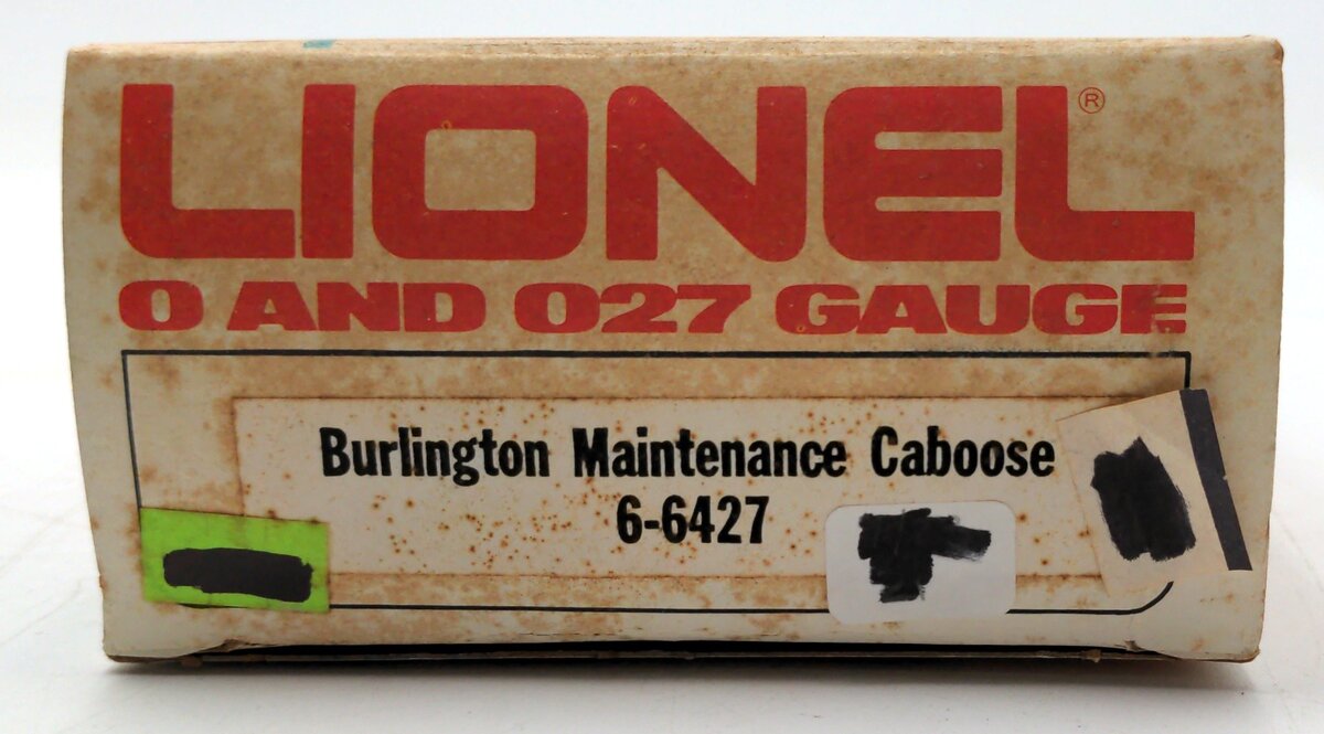 Lionel 6-6427 O Gauge Burlington Northern Maintenance Caboose VG/Box
