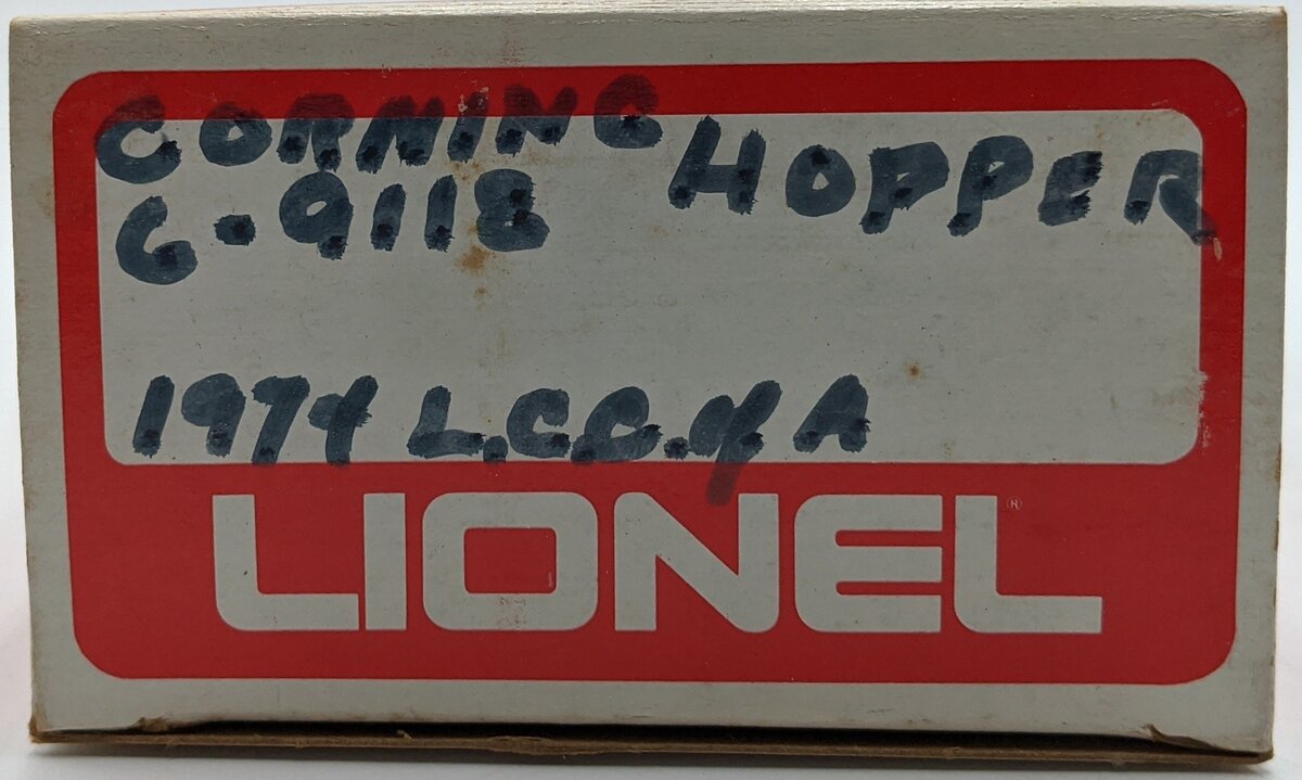 Lionel 6-9118 O Gauge LCCA-1974 Corning 4-Bay Covered Hopper VG/Box
