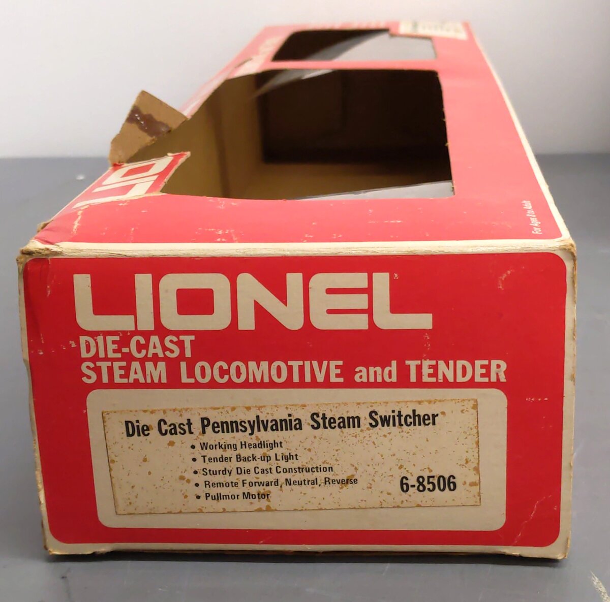 Lionel 6-8506 O Gauge Pennsylvania 0-4-0 Steam Switcher & Tender VG/Box