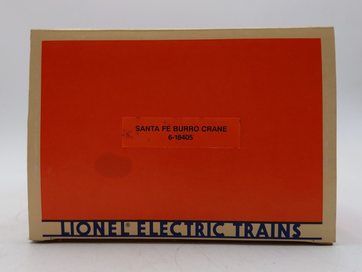 Lionel 6-18405 O Gauge Santa Fe Operating Burro Crane LN/Box