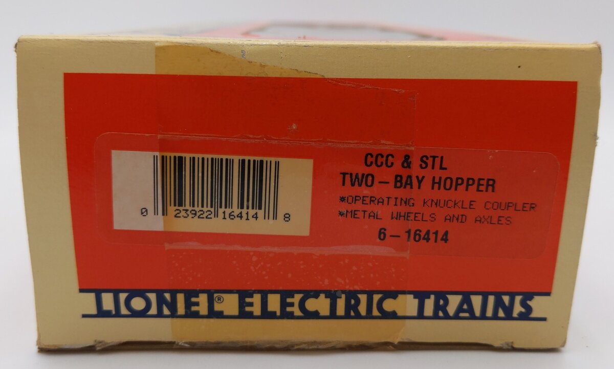 Lionel 6-16414 O Gauge Cleveland Cincinnati Chicago & St. Louis 2-Bay Hopper Car EX/Box