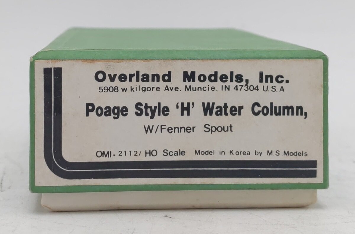 Overland OMI-2112 HO BRASS Poage Style 'H' Water Column w/ Fenner Spout EX/Box