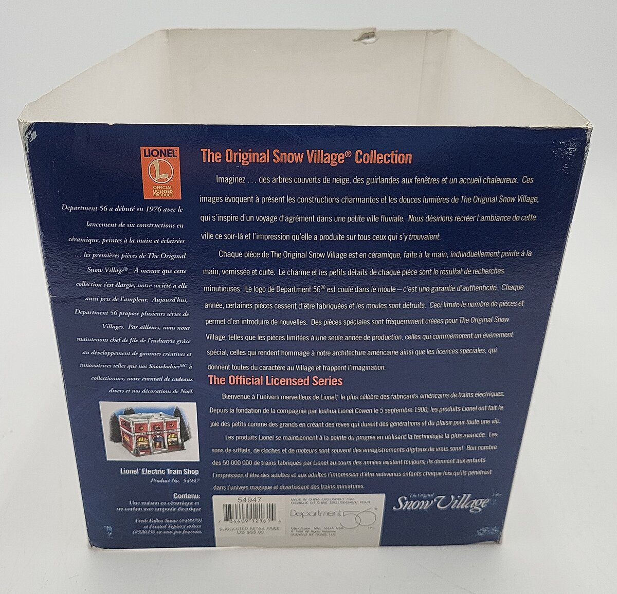 Dept 56 54947 The Original Snow Village Lionel Electric Train Shop VG/Box