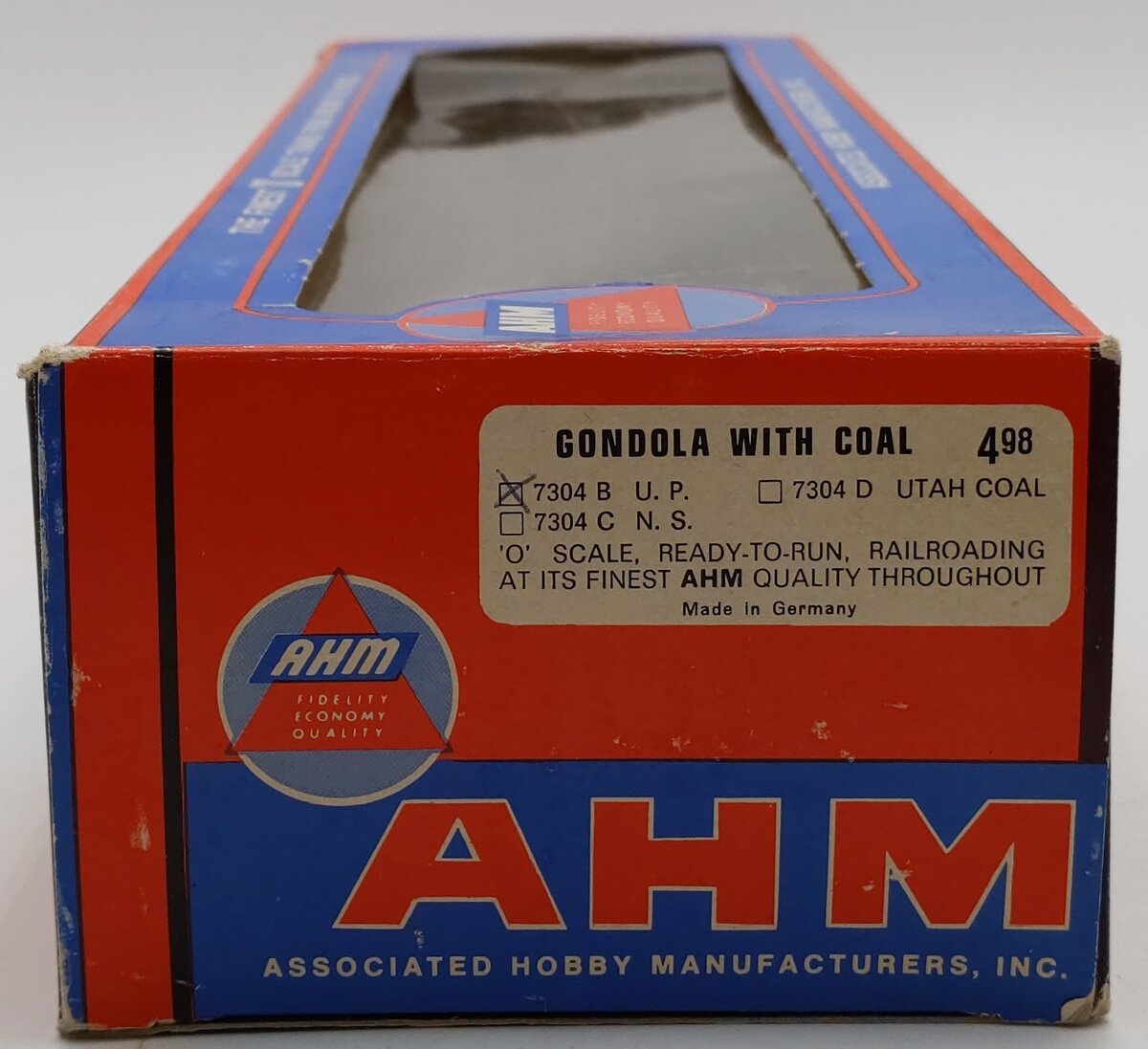 AHM 7304B O Scale Union Pacific #60900 Gondola With Coal EX/Box