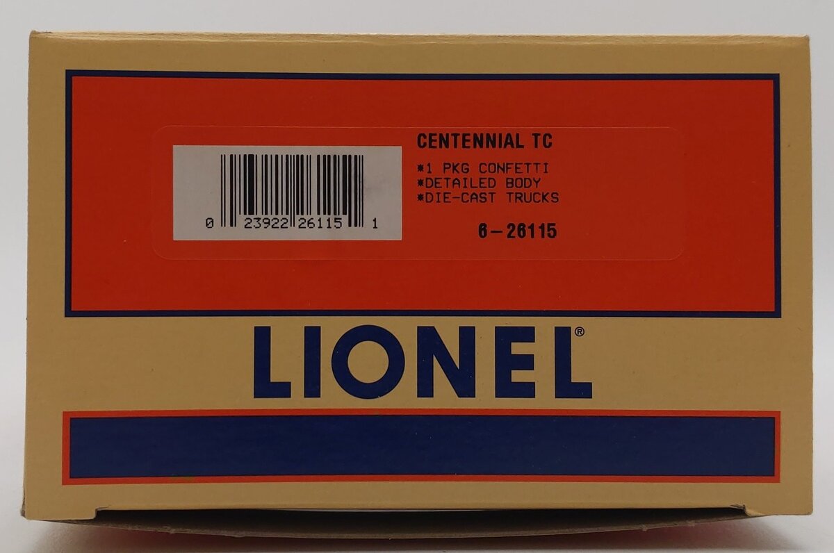 Lionel 6-26115 O Gauge Celebrate Single Dome Tank Car LN/Box