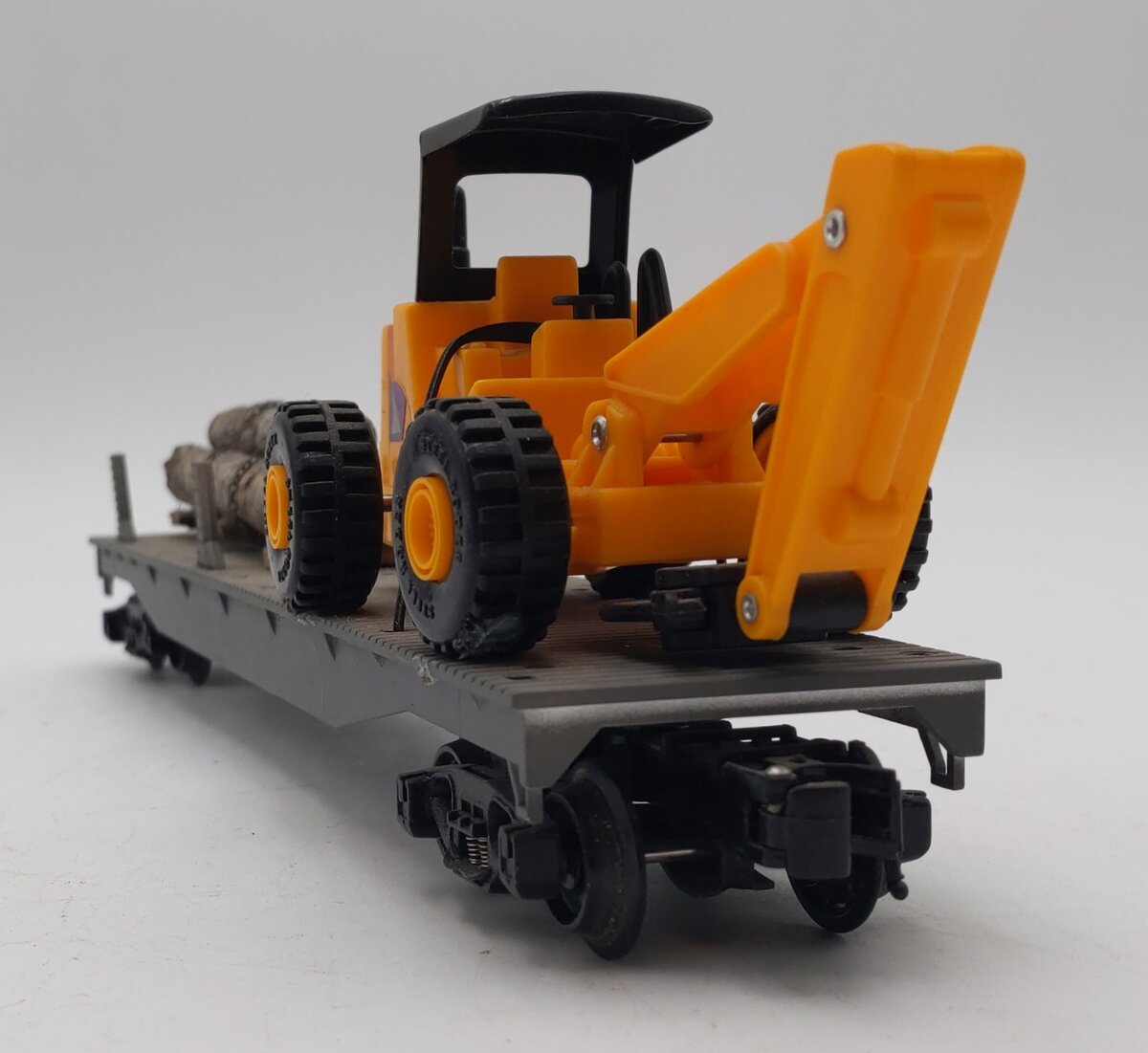 K-Line 6-21240 O Gauge Undecorated Flatcar w/Loader and Logs EX