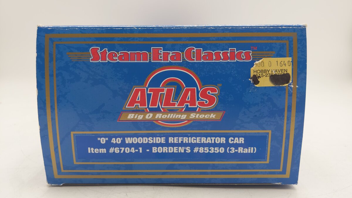 Atlas 6704-1 O Gauge Borden's Refrigerator Car #85350 (3-Rail) EX/Box