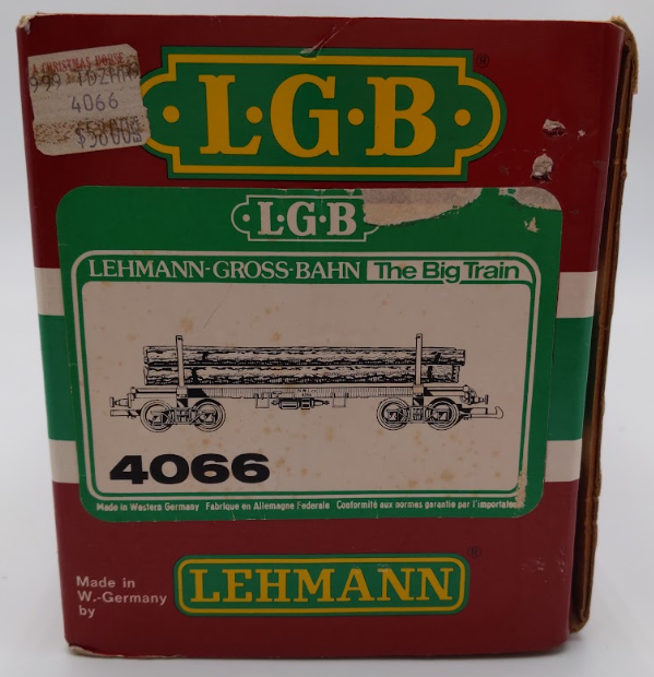 LGB 4066 G Scale Green Flatcar #4066 with Log Load VG/Box