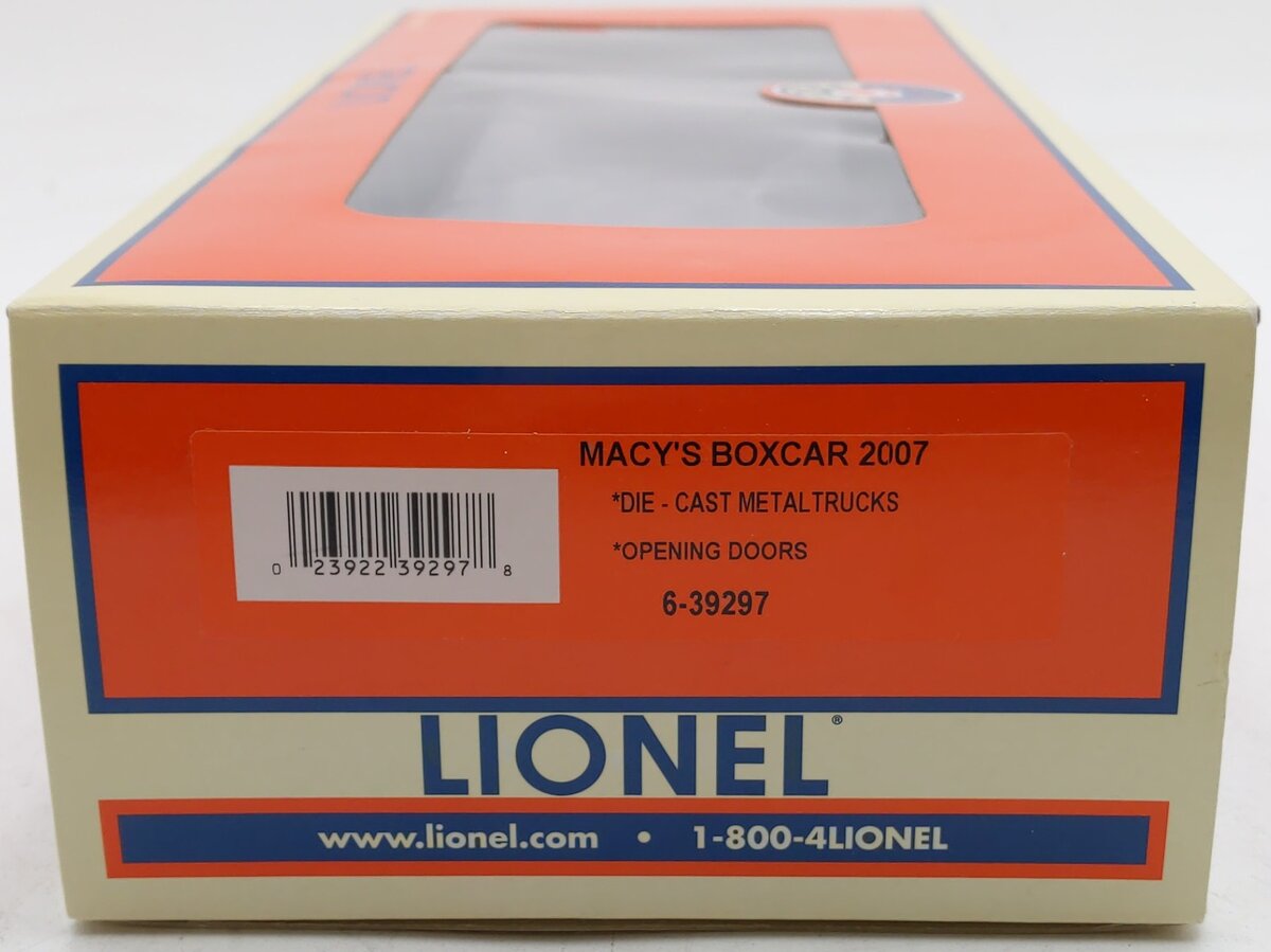 Lionel 6-39297 O Gauge 2007 Macy's Parade Boxcar EX/Box