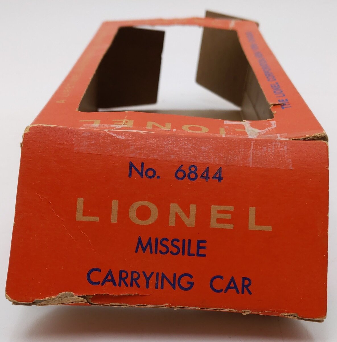 Lionel 6844 Vintage O Black Flatcar with 6 Small White Missiles VG/Box