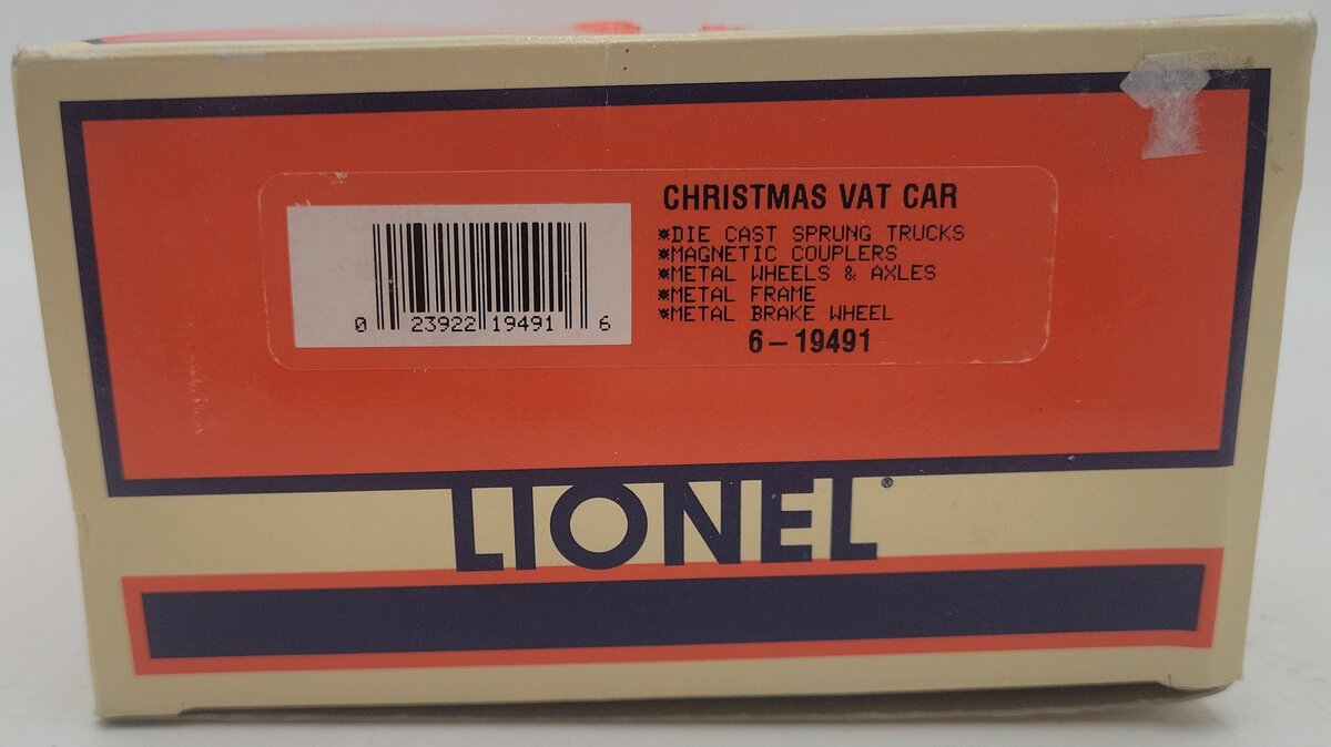 Lionel 6-19491 O Gauge Christmas Vat Car EX/Box
