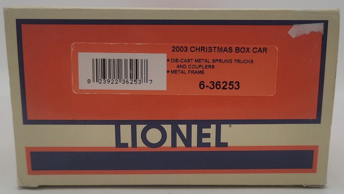 Lionel 6-36253 O Gauge 2003 Christmas Boxcar EX/Box