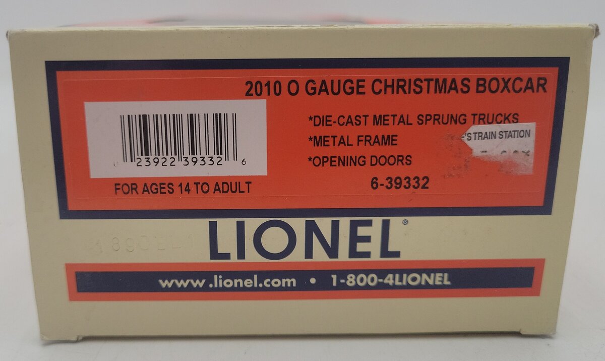 Lionel 6-39332 O Gauge 2010 Christmas Boxcar EX/Box