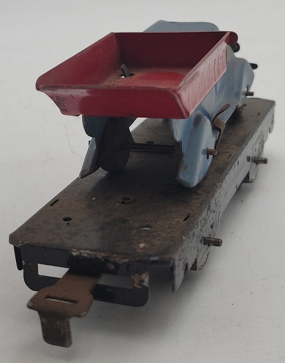 Marx O Gauge Litho Flat Car w/Dump Truck VG