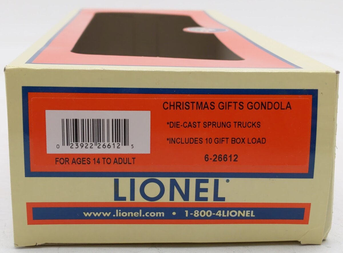 Lionel 6-26612 O Gauge Christmas Gifts Gondola LN/Box