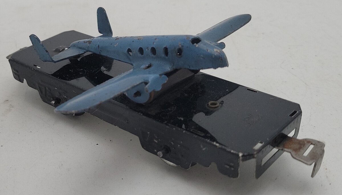 Marx O Gauge Vintage Litho Flat Car w/Airplane VG