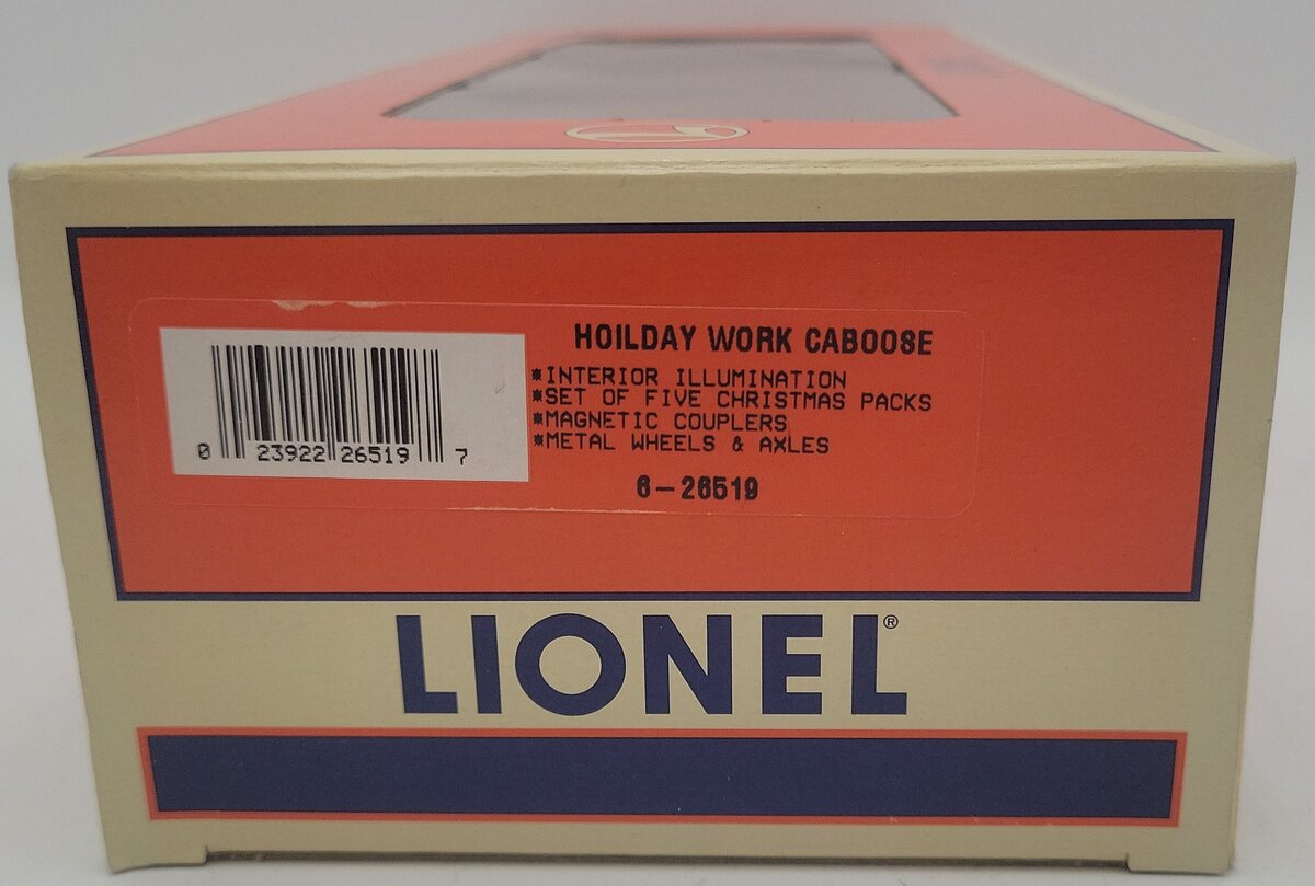 Lionel 6-26519 O Gauge Holiday Work Caboose #6496 EX/Box
