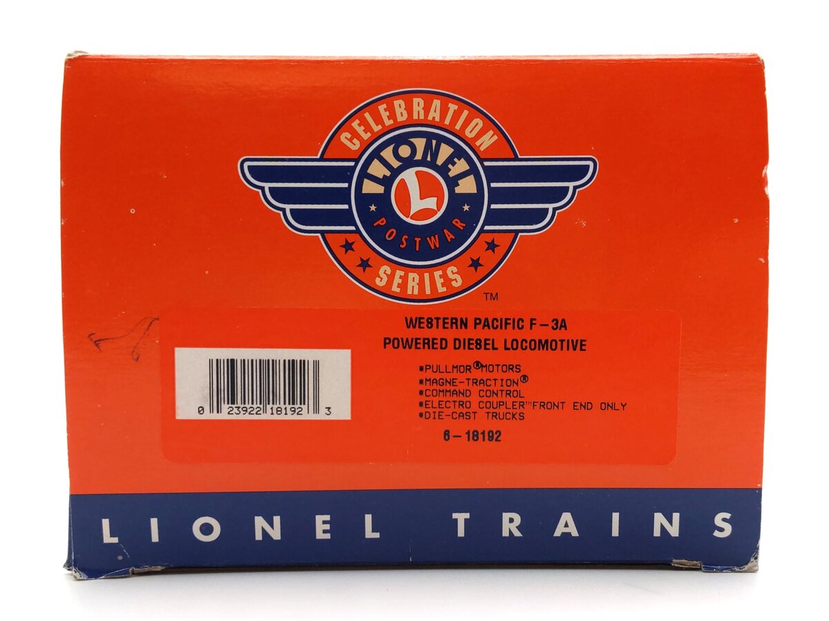 Lionel 6-18192 O Gauge Western Pacific F3 A Diesel Locomotive #2355 EX/Box