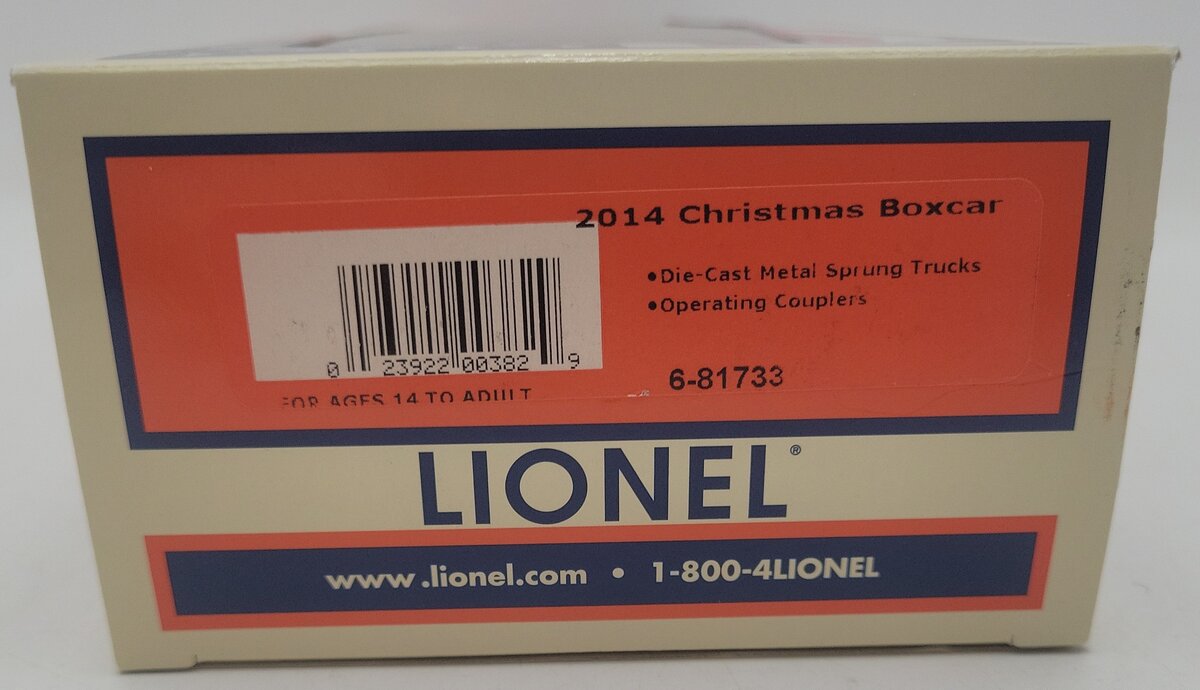 Lionel 6-81733 O Gauge Christmas 2014 Boxcar EX/Box
