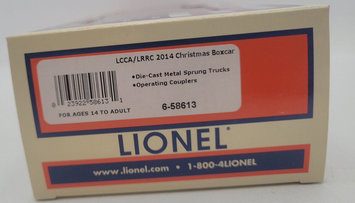 Lionel 6-58613 O Gauge LCCA/LRRC 2014 Christmas Boxcar EX/Box