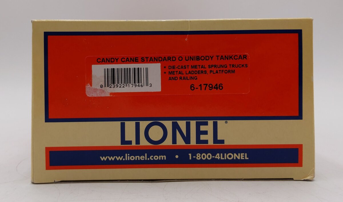 Lionel 6-17946 O Gauge Candy Cane Single Dome Tank Car LN/Box