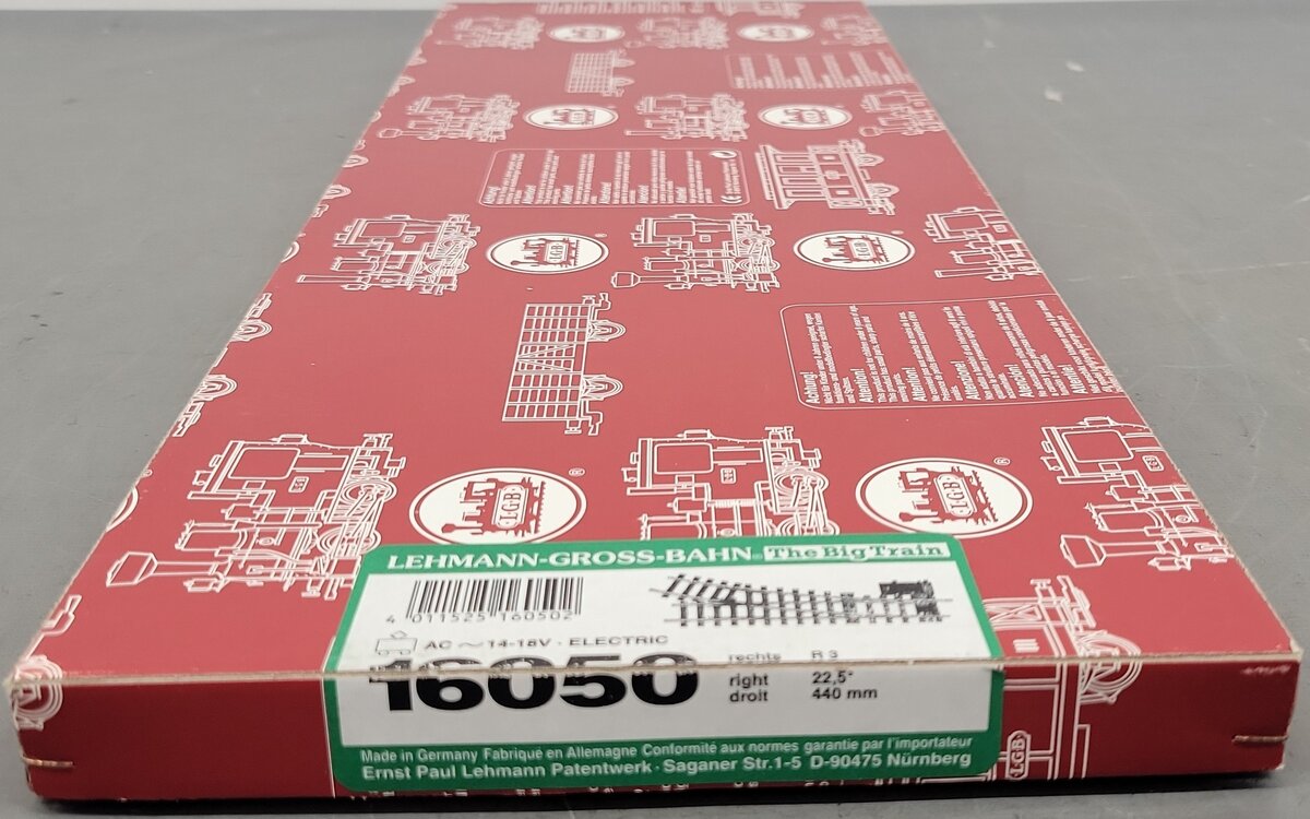LGB 16050 G 22.5° R3 Right Hand Electric Curved Switch Turnout LN/Box