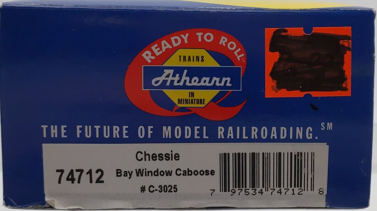 Athearn 74712 HO Scale Chessie/B&O Bay Window Caboose #C-3025 LN/Box