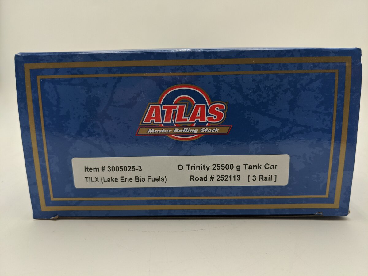 Atlas 3005025-3 O Gauge Trinity Industries Leasing 25500G Tank Car #252113 LN/Box