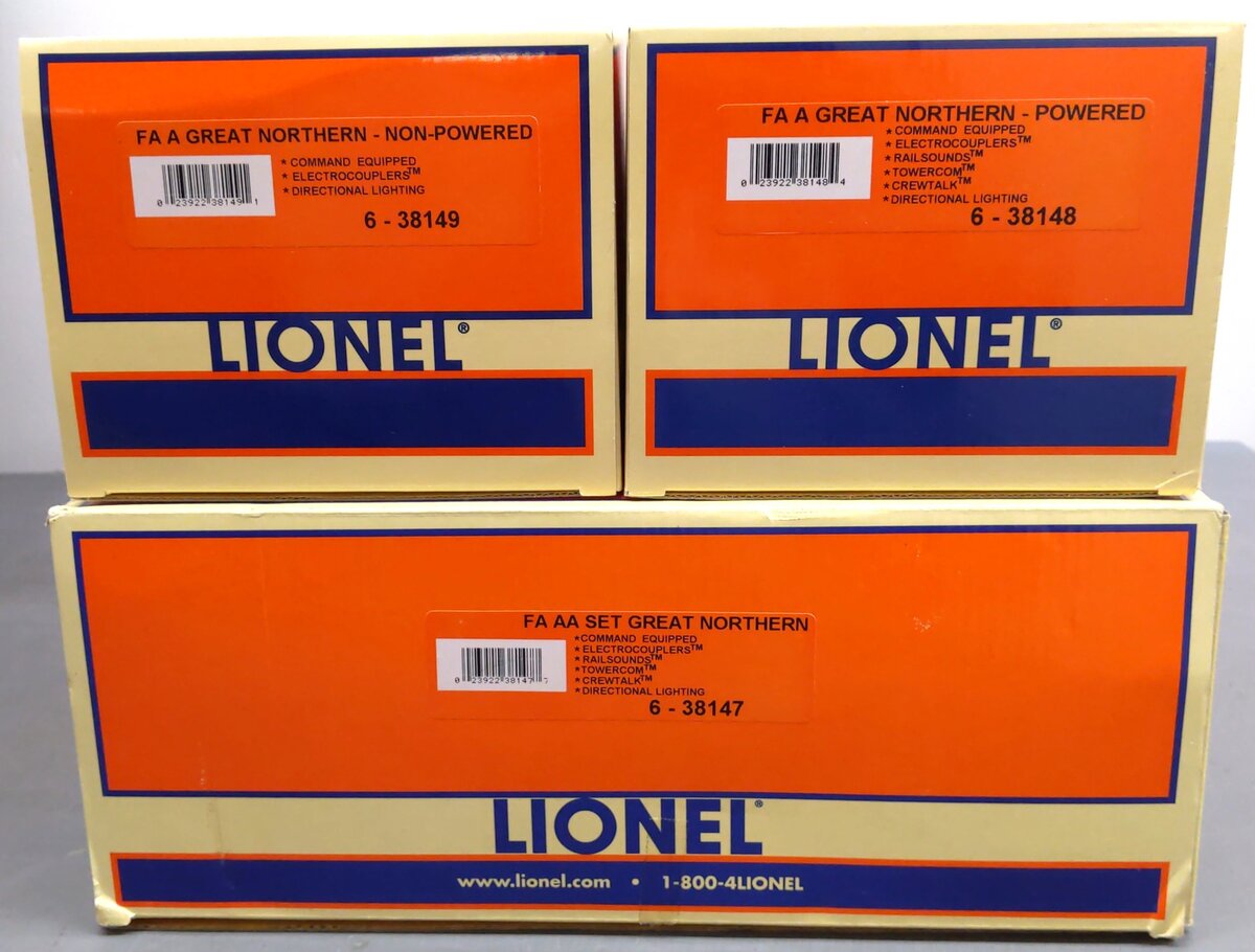 Lionel 6-38147 Great Northern FA AA Diesel Locomotive Set #279A/278A EX/Box