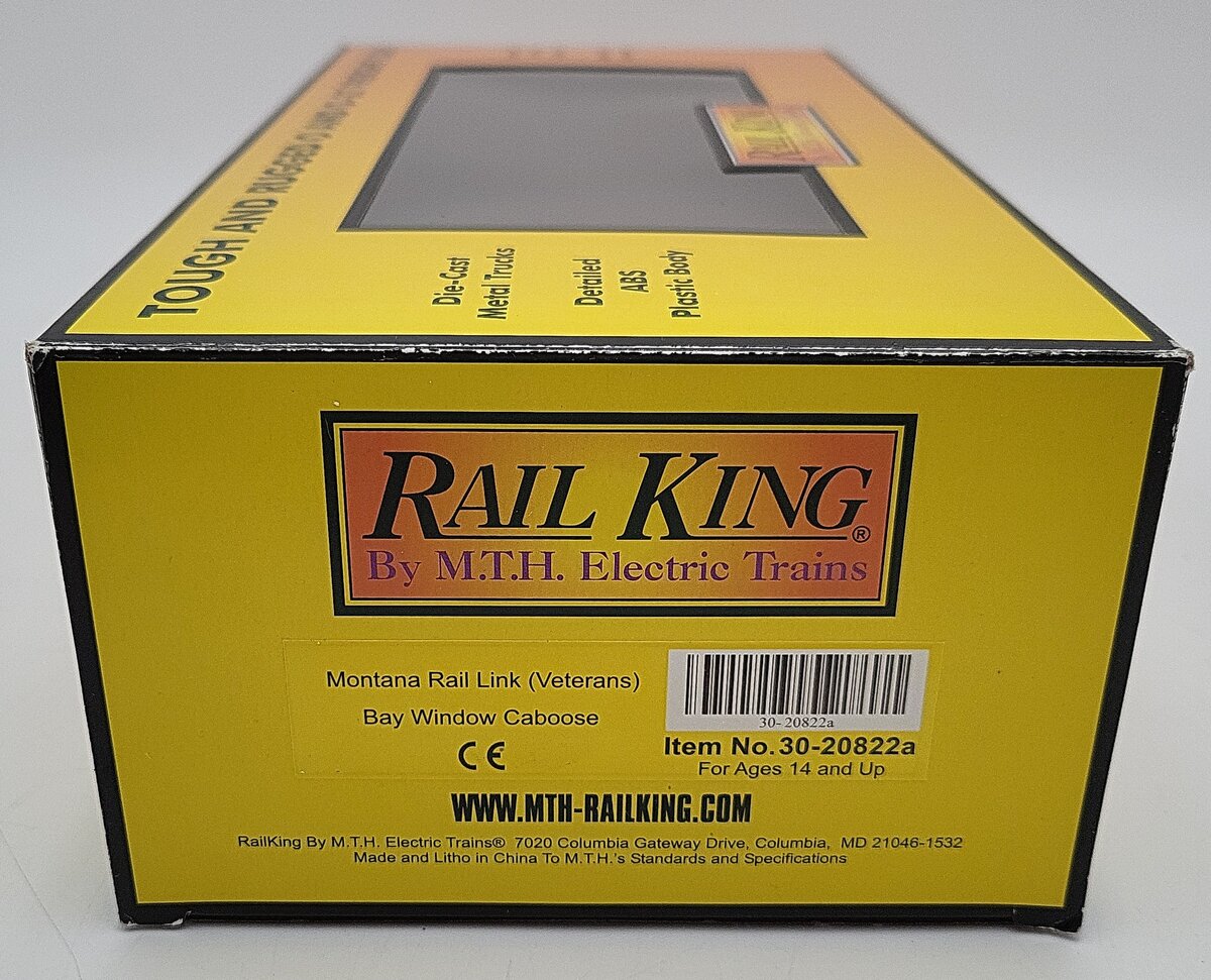 MTH 30-20822a O Montana Rail Link Bay Window Caboose EX/Box