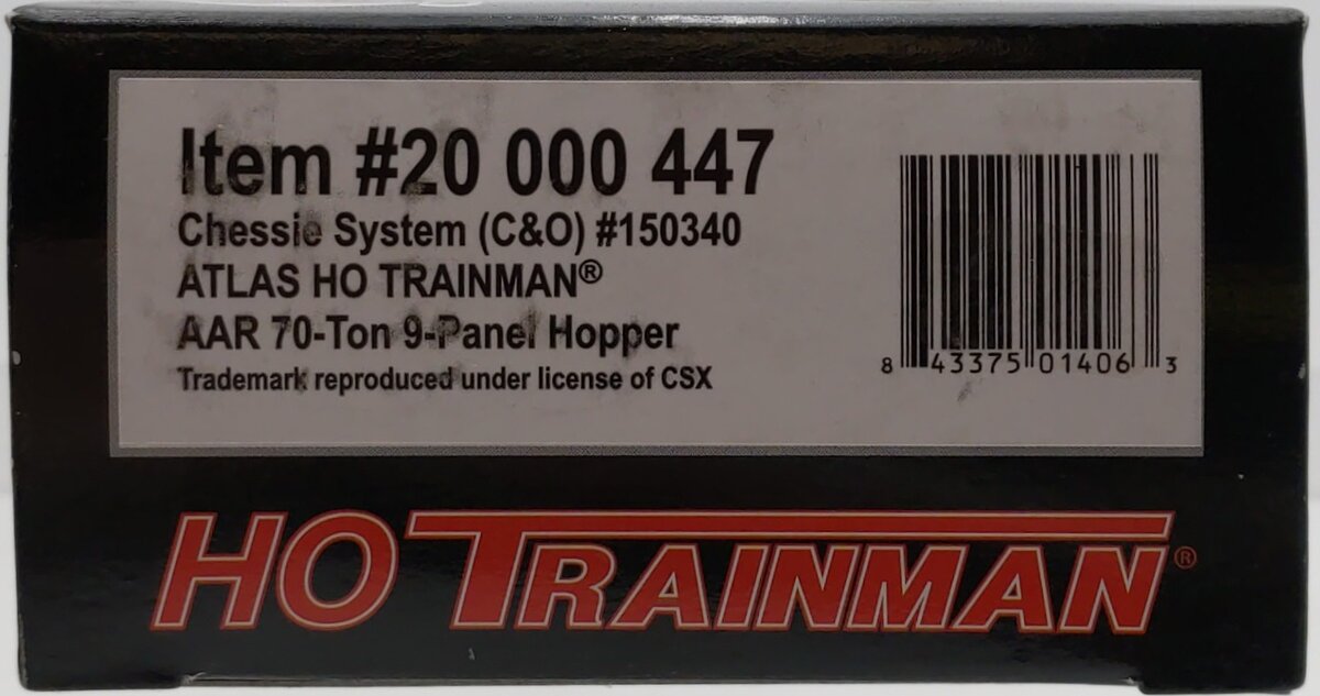 Atlas 20000447 HO Scale Chessie 70T Hopper