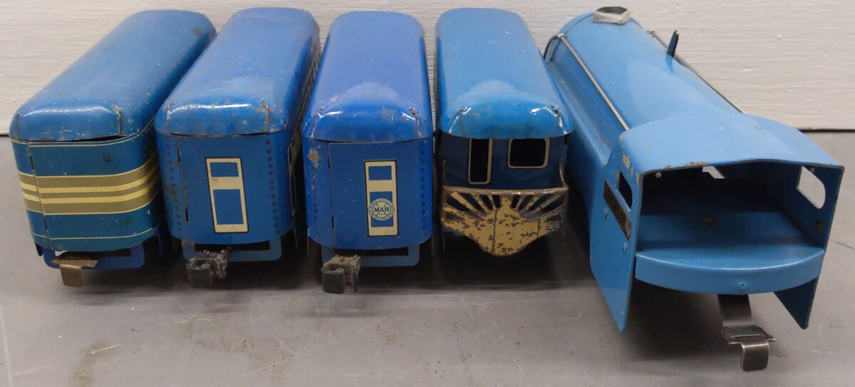 Marx O Gauge Vintage Locomotive Passenger Set VG