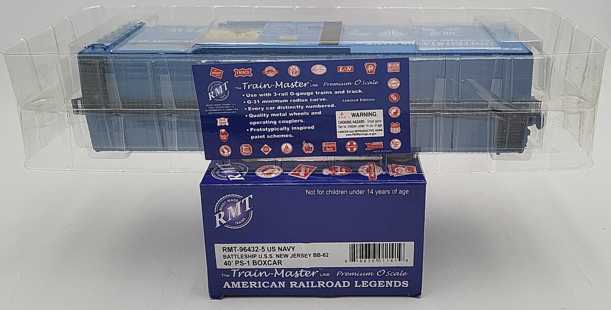 RMT 96432-5 O Gauge US Navy Battleship U.S.S. New Jersey BB-62 40' PS-1 Boxcar NIB