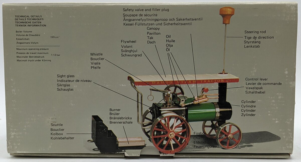 Mamod TE1A Vintage Diecast Live Steam Tractor VG/Box
