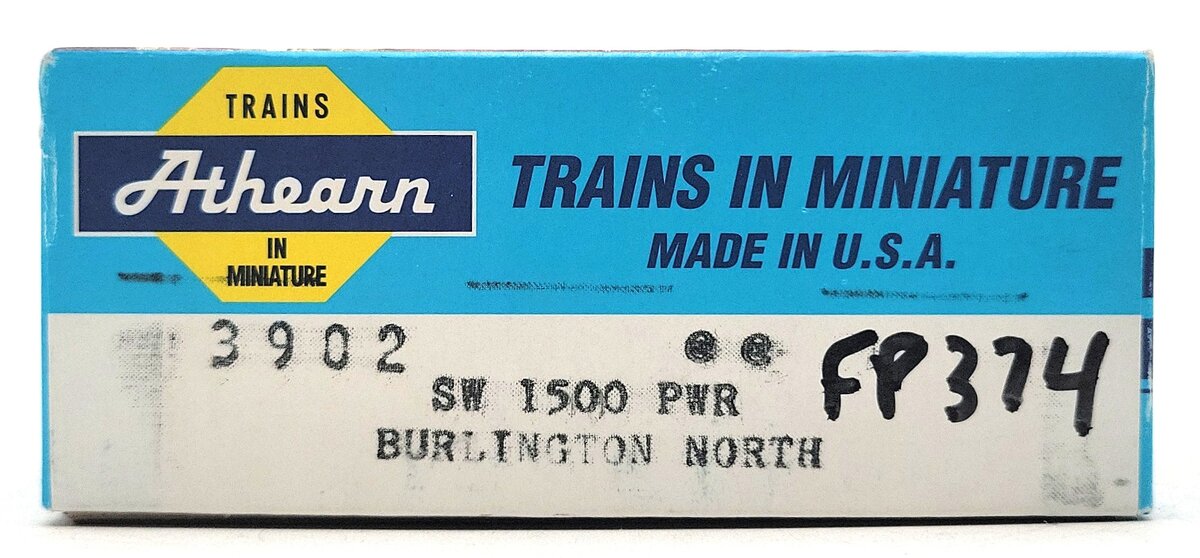 Athearn 3902 HO Burlington North SW 1500 Diesel Locomotive #318 EX/Box