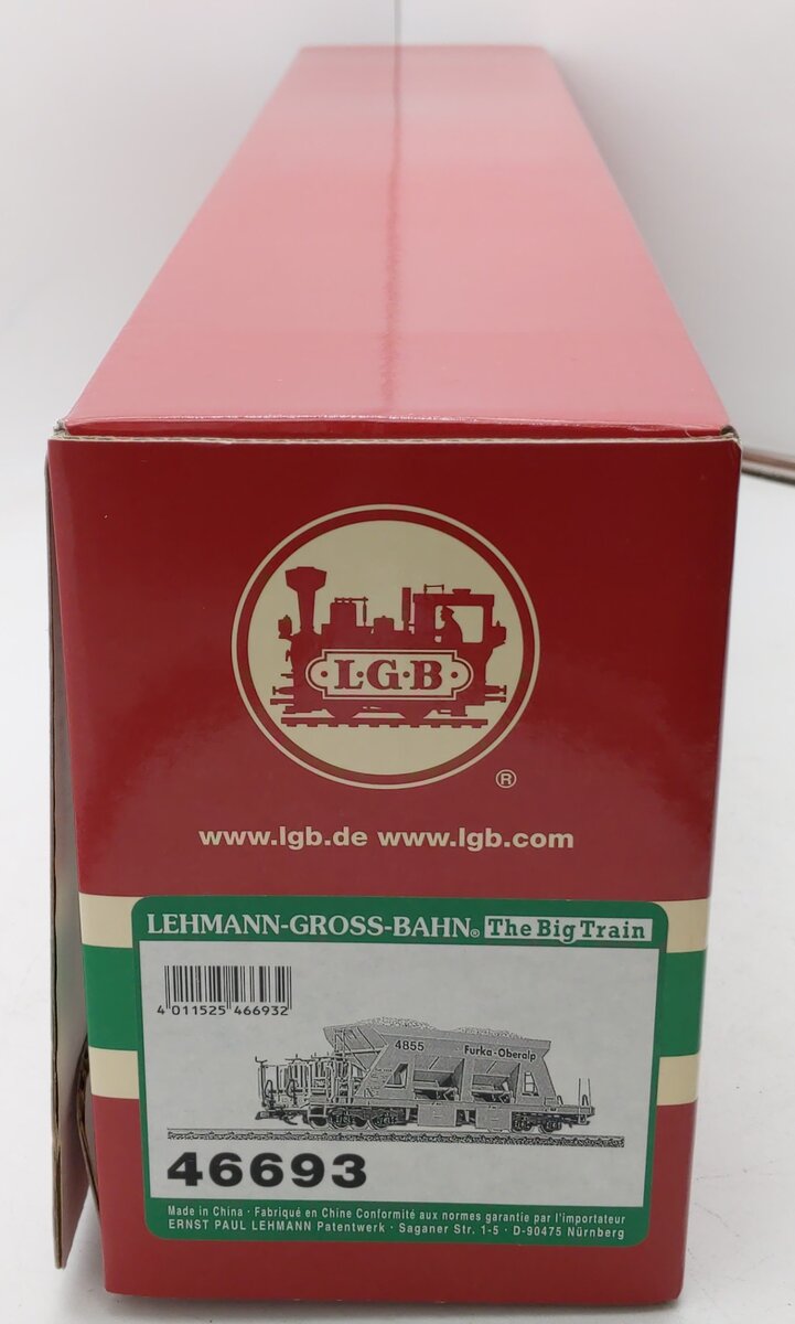 LGB 46693 G Scale Furka Oberalp Self Unloading Car #4855 (Metal Wheels) LN/Box