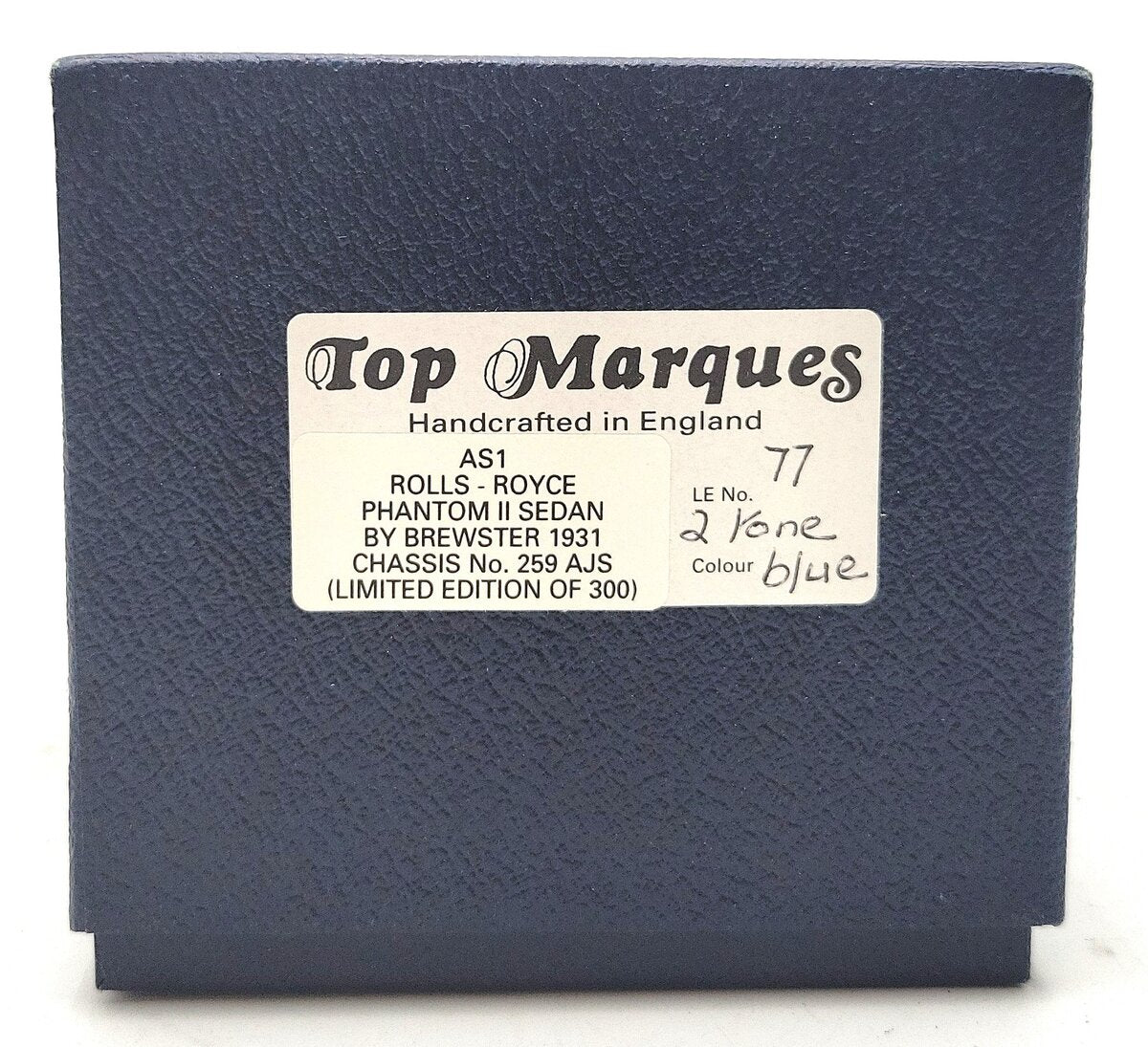 Top Marques AS1 1:43 Diecast 1931 Rolls Royce Phantom II LN/Box