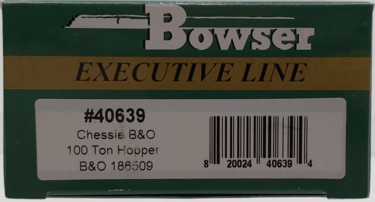 Bowser 40639 HO Scale Chessie/B&O 100-Ton Hopper #186509 LN/Box