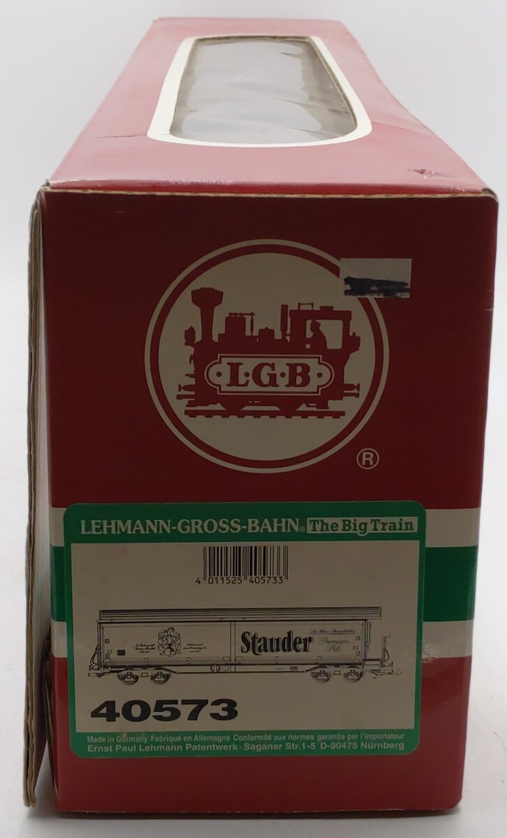 LGB 40573 G Scale Stauder Boxcar with Sliding Doors EX/Box